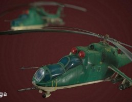 هلی کوپتر Low Poly-  MI-24
