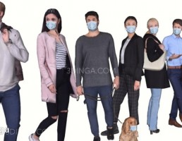 مجموعه کاراکتر زن و مرد در حالت ایستاده