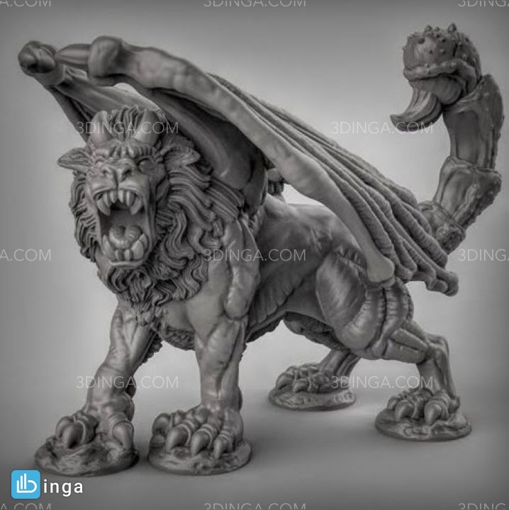 مجسمه شیر پرنده برای چاپ سه بعدی