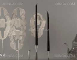 تندیس + شمع + شمعدان