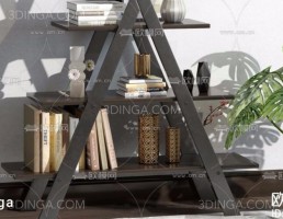 قفسه کتاب + وسایل تزیینی