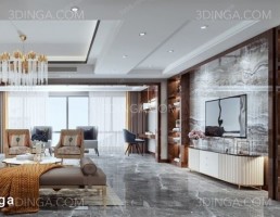 صحنه داخلی اتاق نشیمن سبک مدرن