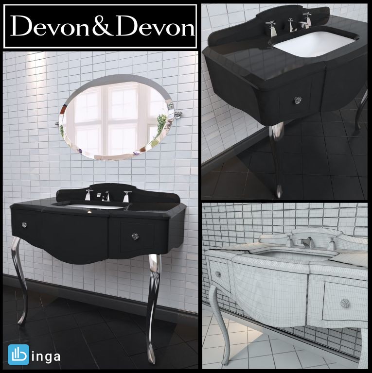 آینه + کمد روشویی کلاسیک