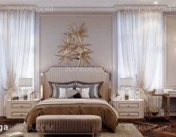 صحنه داخلی اتاق خواب سبک مدرن