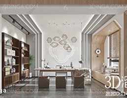 صحنه داخلی اتاق چای سبک چینی