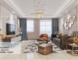صحنه داخلی اتاق نشیمن سبک مدرن