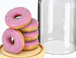 ظرف دونات را با درب شیشه‎ای