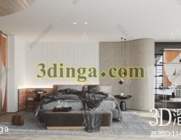 صحنه داخلی اتاق خواب مدرن