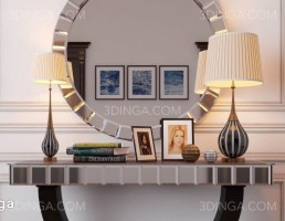 میز کنسول + ست دکوراسیون تزئینی