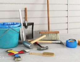 مجموعه وسایل نقاش ساختمان