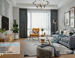 اتاق نشیمن کلاسیک سبک نودریک