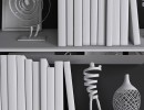 قفسه کتاب + وسایل تزیینی