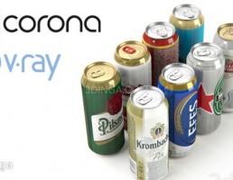 آبجکت قوطی نوشیدنی آبجو  Beer in aluminum cans 2
