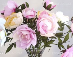 دسته گل در گلدان شیشه ای