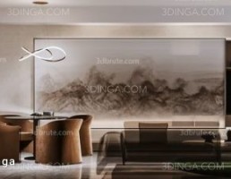 صحنه داخلی اتاق نشیمن + ناهارخوری