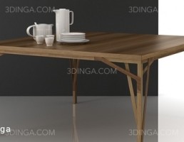 میز غذا چوبی + ظروف چینی