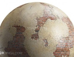 تکسچر دیوار آجری با گچ آسیب دیده