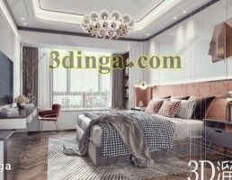 صحنه داخلی اتاق خواب مدرن