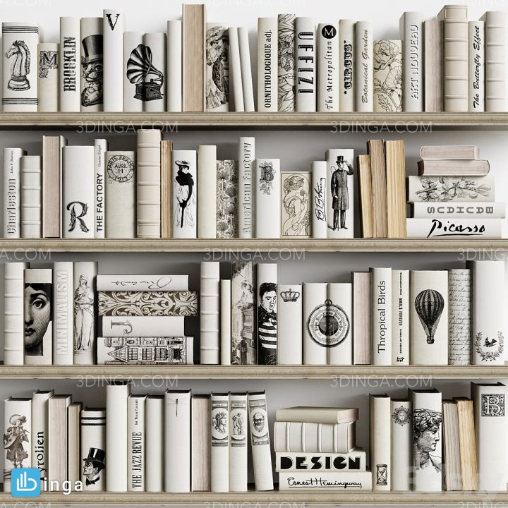 مجموعه کتاب در قفسه