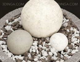 مدل سه بعدی سنگ باغچه
