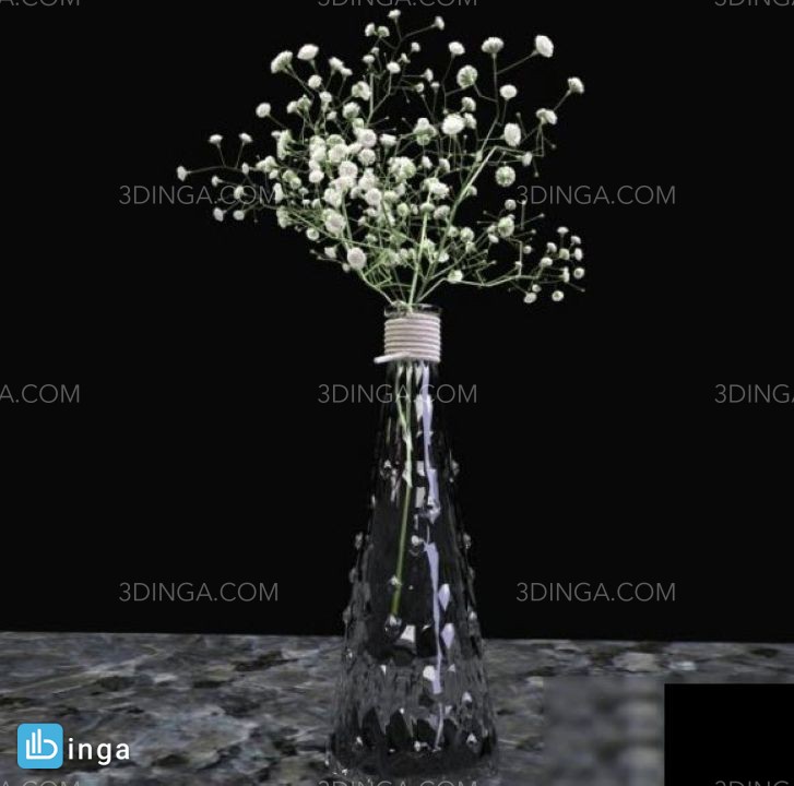 گل + گلدان شیشه ای