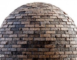تکسچر دیوار آجری با سوراخ گلوله