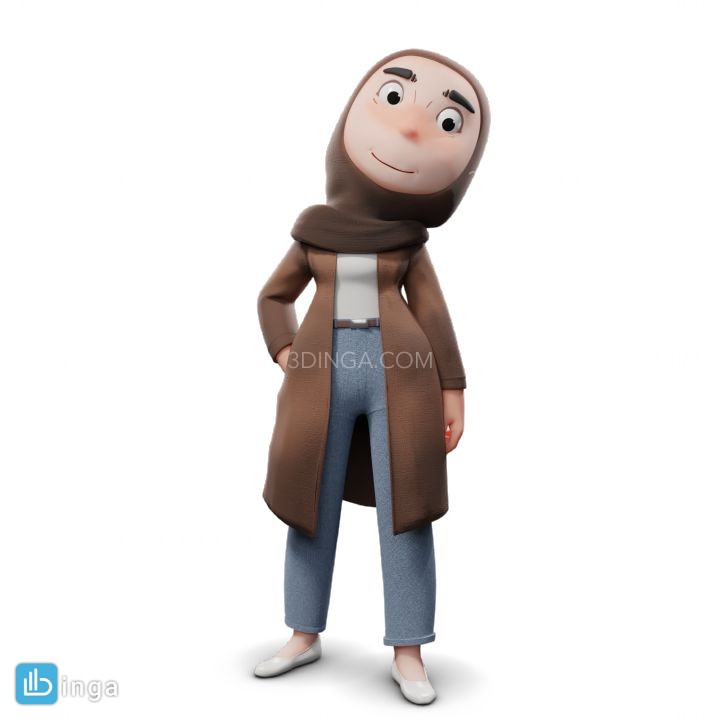 کاراکتر کارتونی دختر با حجاب