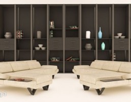 کاناپه راحتی + قفسه وسایل سفالی