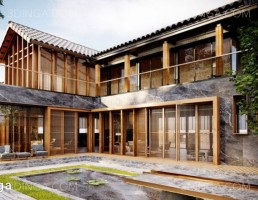 نمای بیرونی ویلای ژاپنی