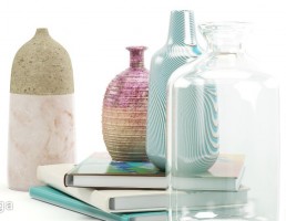 گلدان بطری شکل + کتاب