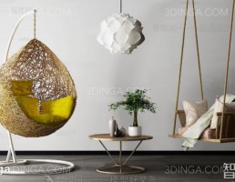 صندلی معلق + میز