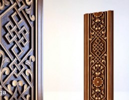 ستون چوبی منبت کاری شده