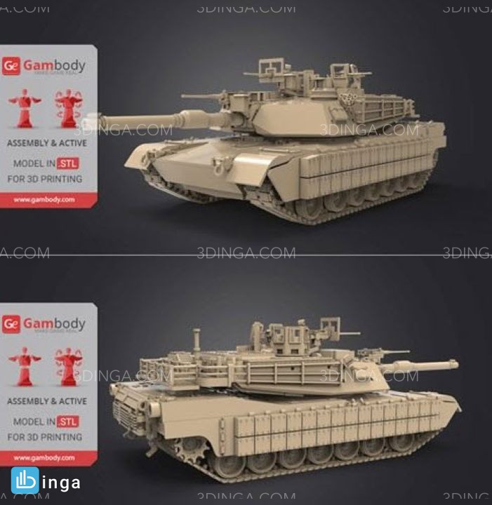 تانک M1A2 Abrams Tusk برای چاپ سه بعدی