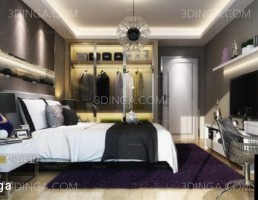 صحنه داخلی اتاق خواب سبک مدرن