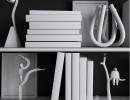 قفسه کتاب + وسایل تزیینی