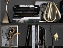 قفسه کتاب + وسایل تزیینی