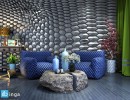 مبلمان مدرن + دیوار تزئینی