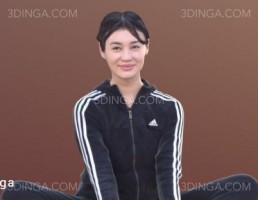 کاراکتر دختر ورزشکار نشسته
