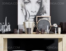 میز کنسول + ست تزئینی
