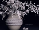 دسته گل سفید در گلدان