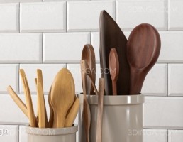 ست قاشق چوبی آشپزخانه