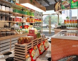 صحنه داخلی فروشگاه مواد غذایی