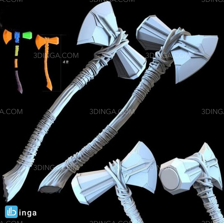 سلاح تبر برای چاپ سه بعدی