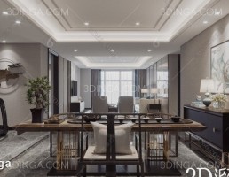 صحنه داخلی اتاق چای سبک چینی