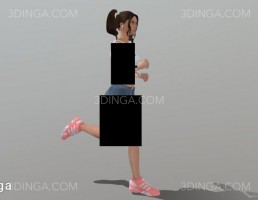 کاراکتر زن ورزشکار در حال دویدن