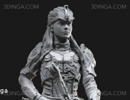 مجسمه کاراکتر جنگجوی زره پوش برای چاپ سه بعدی
