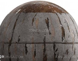 تکسچر جاده آسیب دیده با کنار جاده