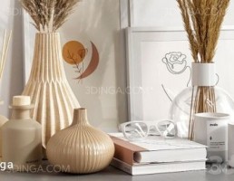 ست تزیینی با گل های خشک