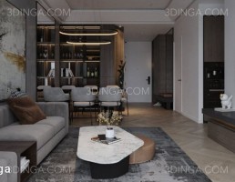 صحنه داخلی آپارتمان سبک مدرن