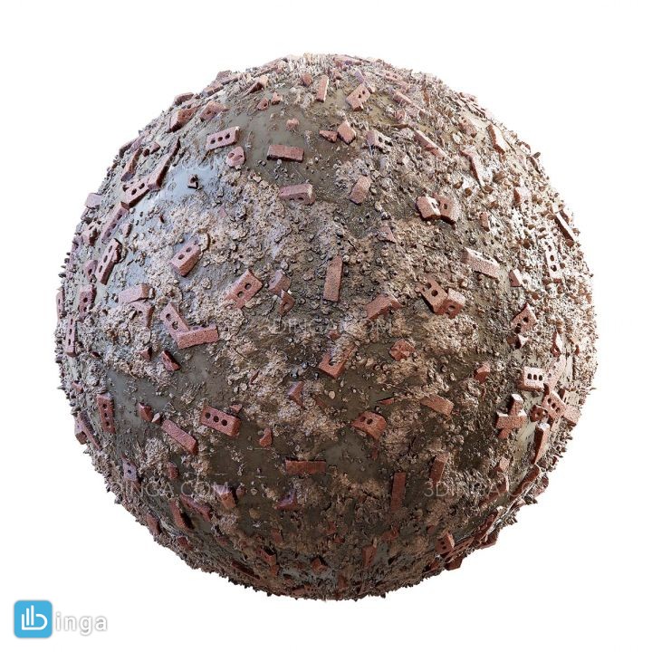 تکسچر قلوه سنگ آجری و گلی